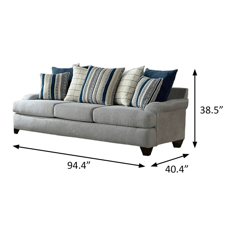 Canapé transitionnel l 94,4 po, gris