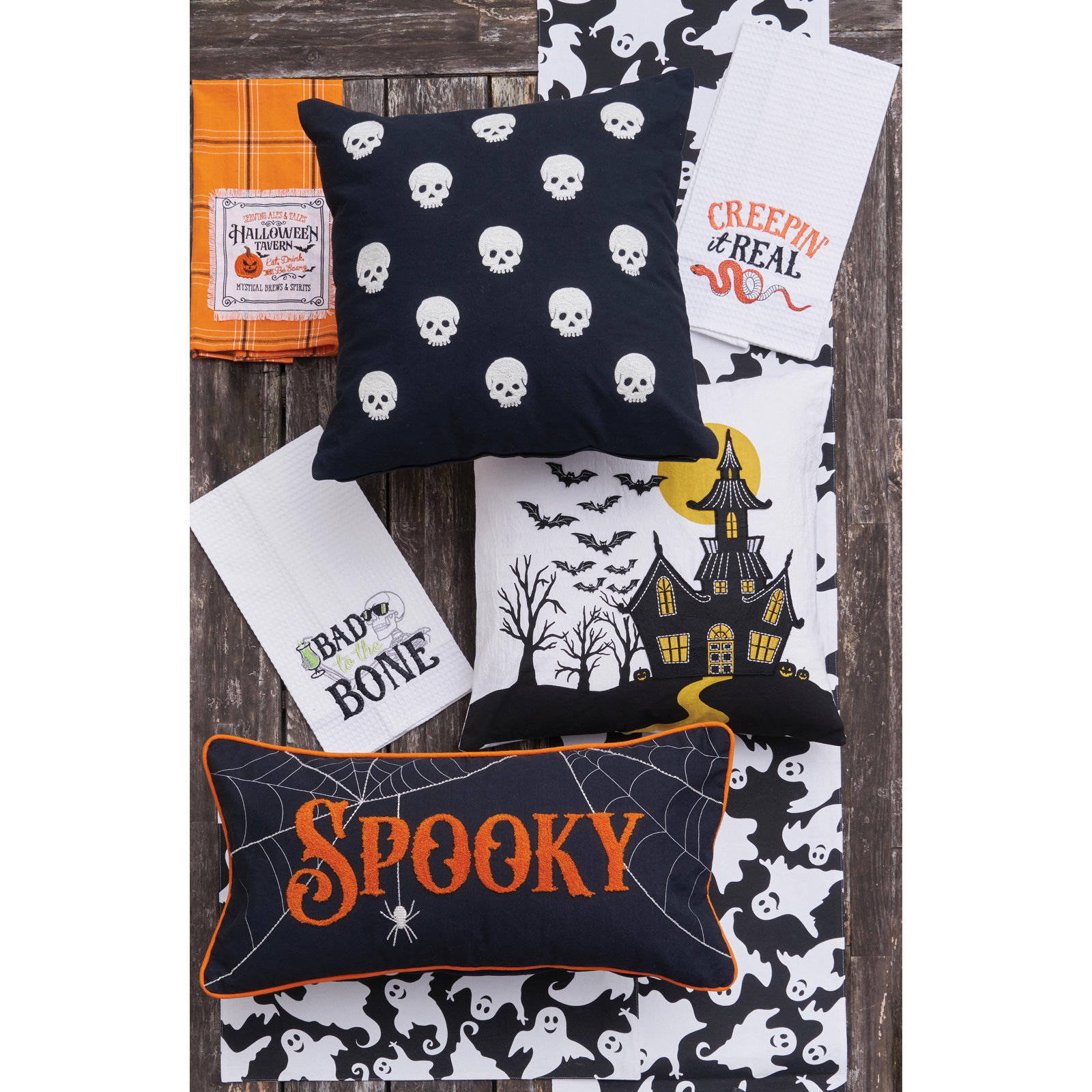 Spooky Skulls Pillow