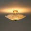 Pleated Flower Bowl Fabric Semi Flush Mount 