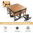 9-Pieces Premium Acacia Wood Patio Dining Set with Cushions, 4 Cushioned Chairs & 4 Ottomans & 1 Square Table-1168485045