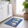Machine Washable Indoor/Outdoor Christmas Snowman Xhevrie Navy Rug
