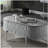 Gray High Gloss and Chrome Coffee Table