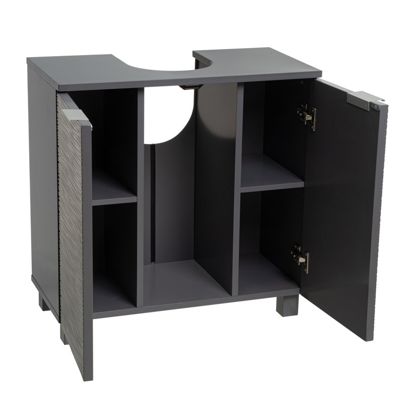 60cm Single Bathroom Vanity Base Only, Grey