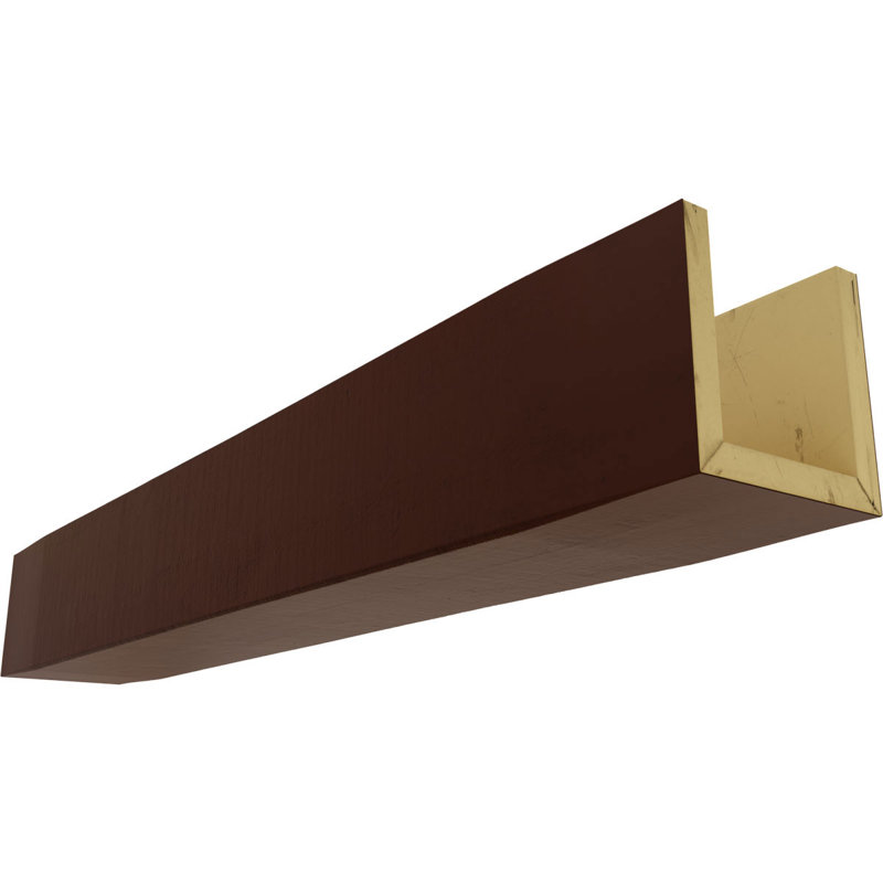 Poutre de plafond 3 côtés en faux bois Endurathane Rough Cedar (poutre en U), H 6 po x l 6 po, Sangria, 20'L