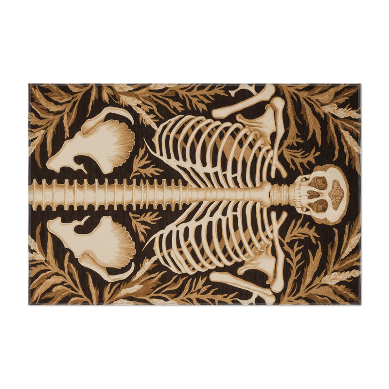 Nature Black Indoor and Outdoor Area Rug, Rectangle 3' x 5'