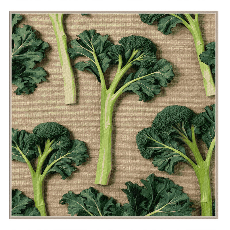 Washable Broccoli Rabe Vegetables Area Rug, Rectangle 3' x 5'