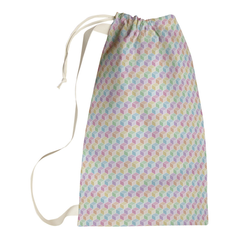 Sac à linge cubique en arc-en-ciel, Petit (H 64 po x l 20 po x P 1,5 po), Jaune / Bleu