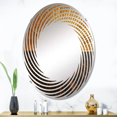 Bronze brillant Symetry IV - Miroir mural en spirale MIR105894 O