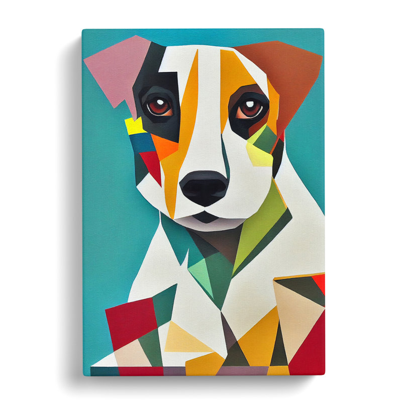 Phylicia Jack Russell Terrier Geometric Vol.3 - Wrapped Canvas, 60cm H x 40cm W x 3cm D