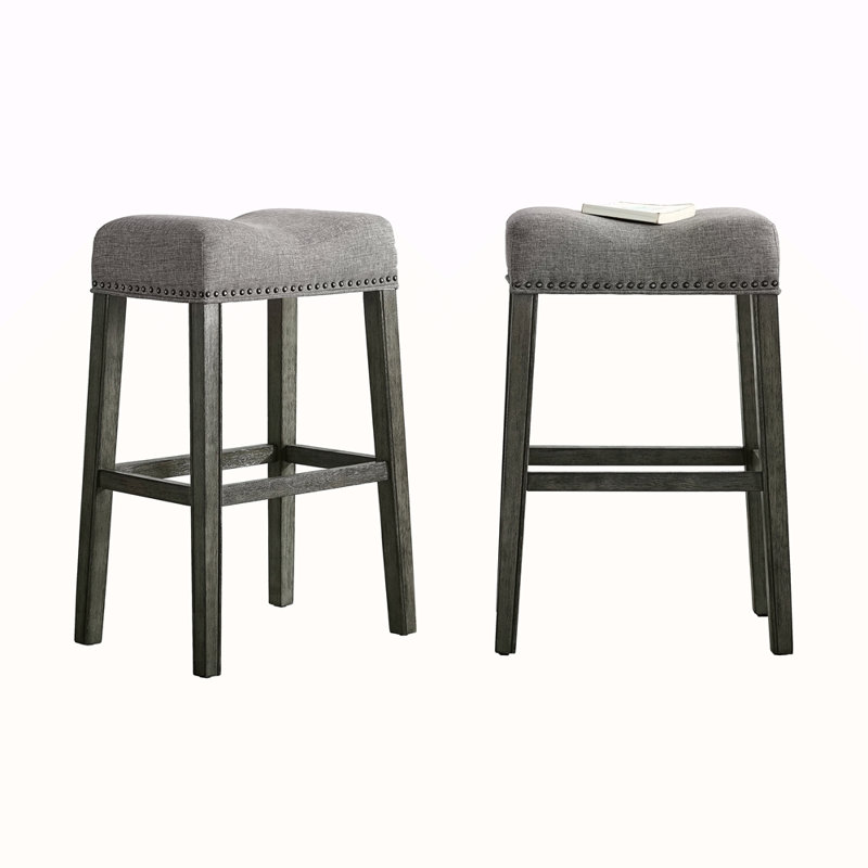 Ensemble de 2 tabourets de bar rembourrés à dossier 3 pièces