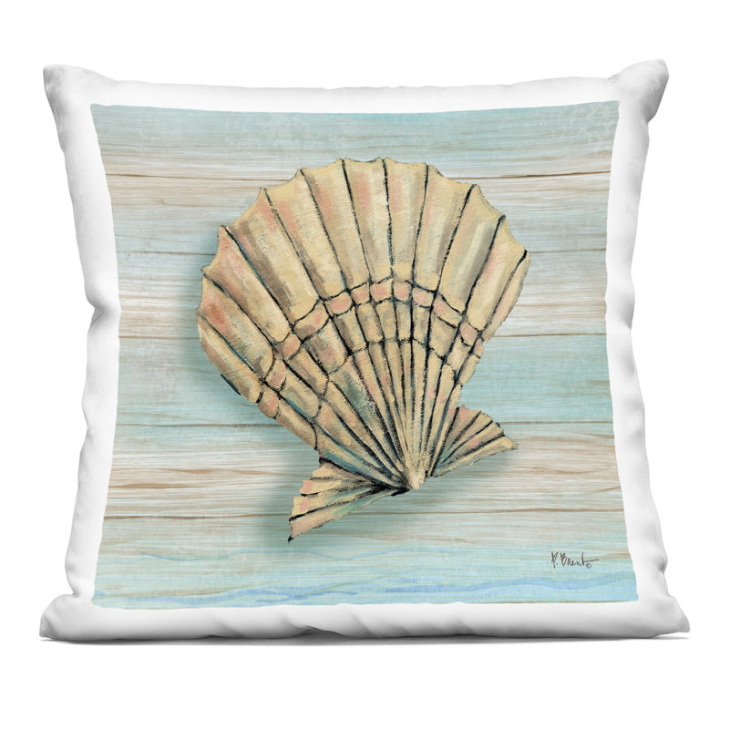 Coussin Coastal Teak Clam Shell, Brun nautique 1