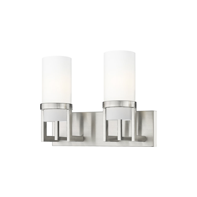Éclairage pour meuble-lavabo mural 8 po Utopia, Blanc, Nickel satiné