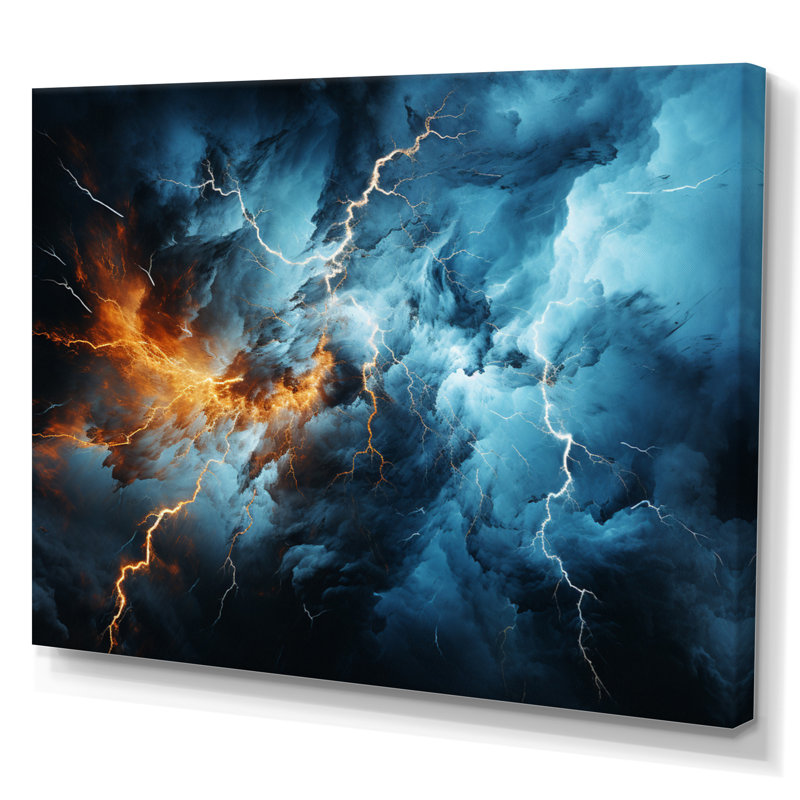 Lightning Electric Symphony I Framed On Canvas Print, H 30 po x l 40 po x P 1,5 po, Toile tendue