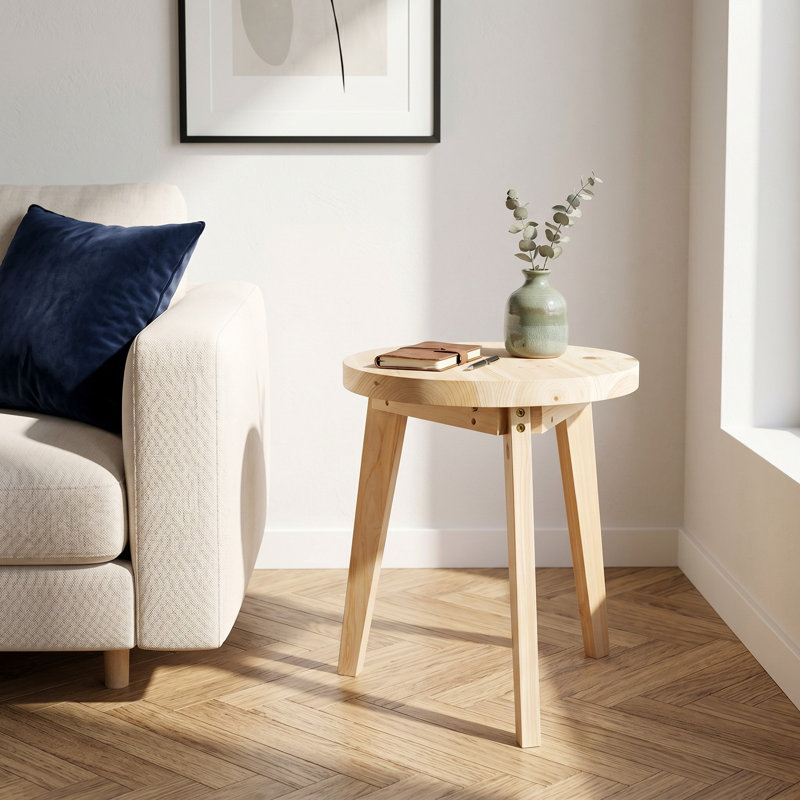  Table d'appoint ronde en bois massif Camden