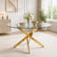 Table basse ovale en verre 39,37 pouces avec pieds-953189319
