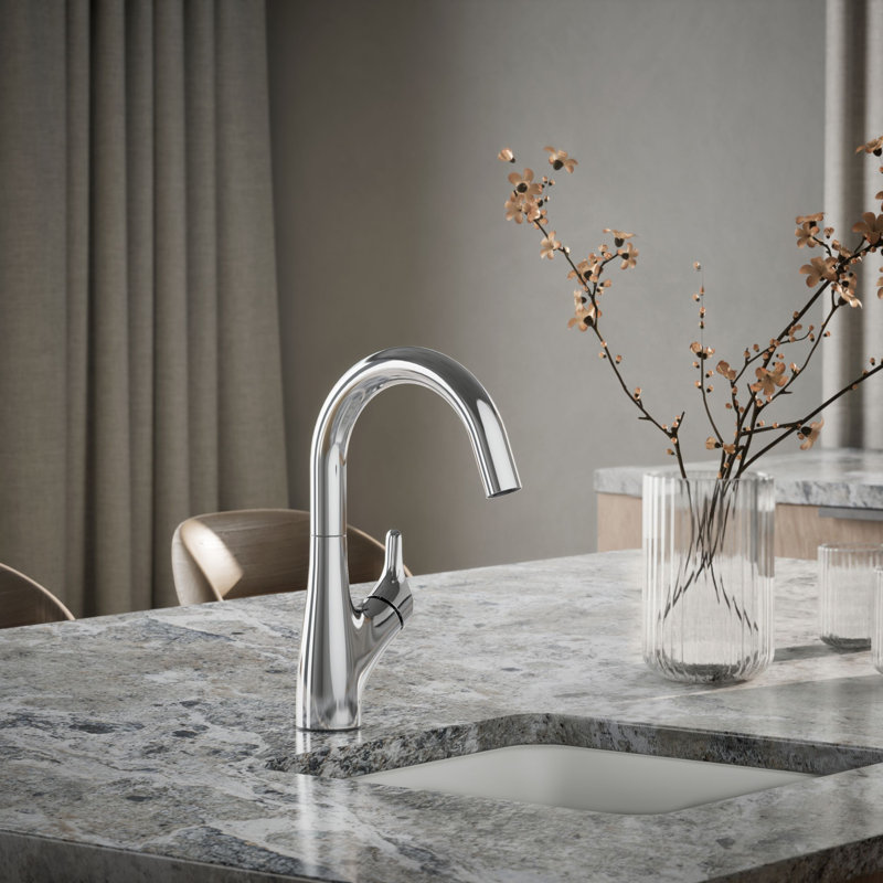 Rival Single-Handle Bar Sink Faucet, Polished Chrome