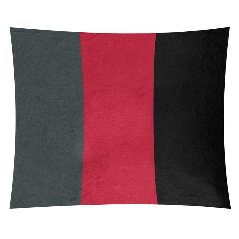 Tapisserie de polyester Las Vegas, H 88 po x l 104 po, Gris acier / rouge / noir