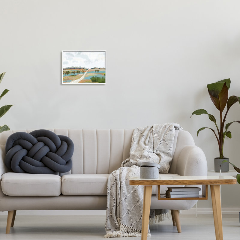 Paysage abstrait, Giclée encadrée blanc bord de mer, H 11 po x l 14 po x P 1,5 po