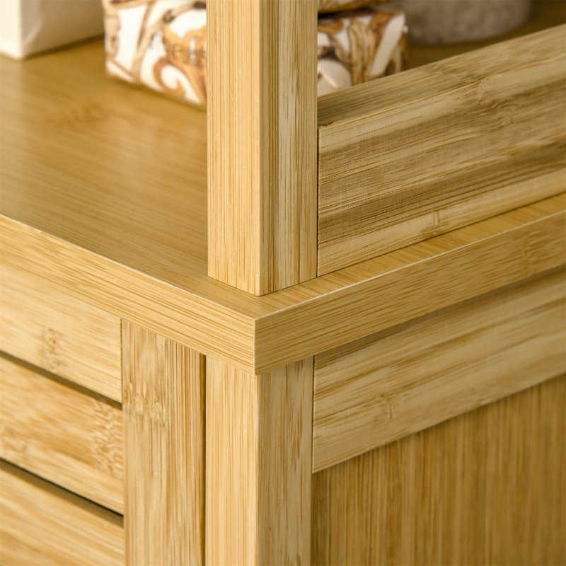 Plust Solid Wood Freestanding Linen Cabinet