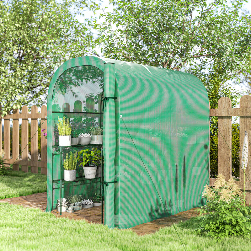 Mini serre d'extérieur avec tablettes Walk-in, vert, Vert