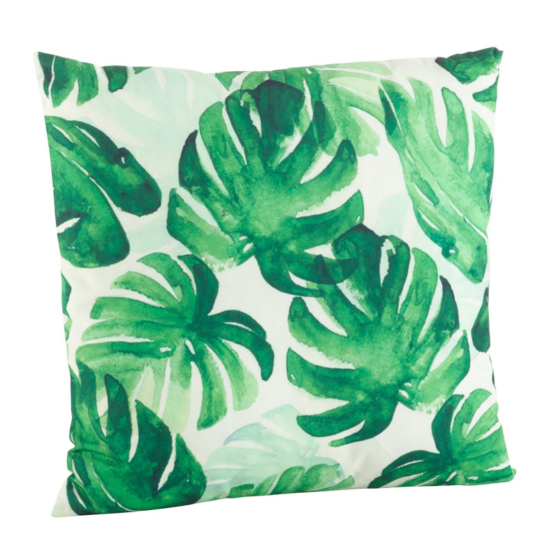 Tahiti Palm Leaf Print Indoor/Outdoor Throw Pillow