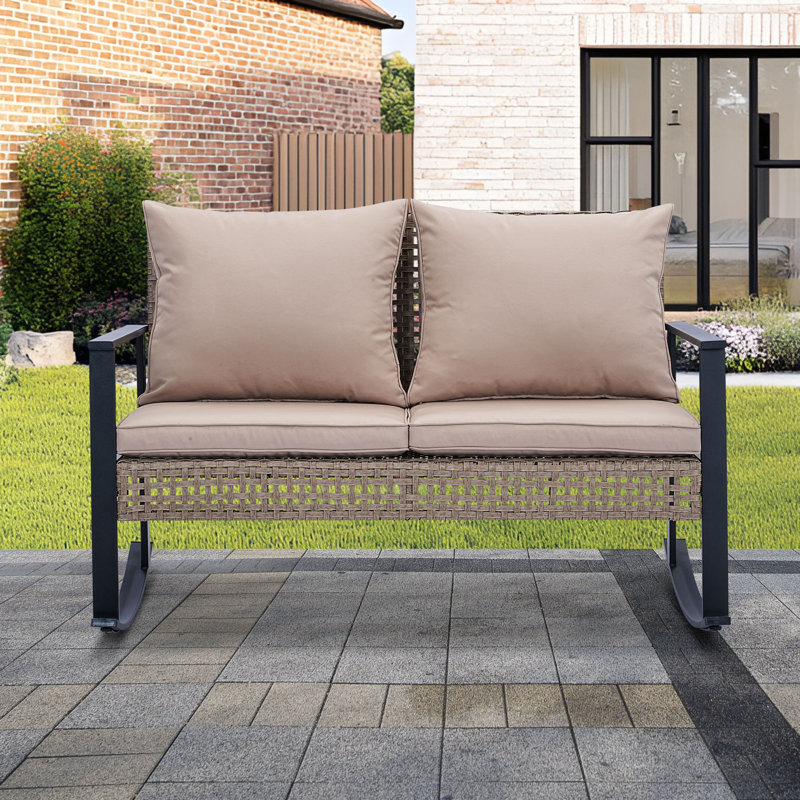 Causeuse d'extérieur en rotin, Beige