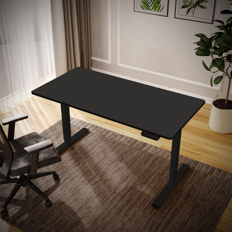 Bureau de travail électrique debout à hauteur réglable, Noir / Noir, H 46,4 po x l 49,8 po x P 25,59 po