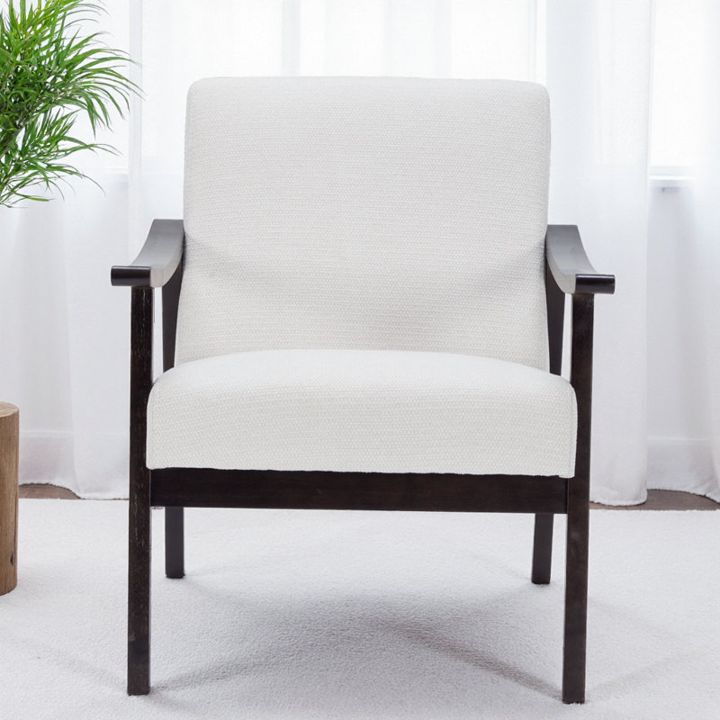 Fauteuil à dossier haut d'inspiration médiévale moderne, Blanc ancien
