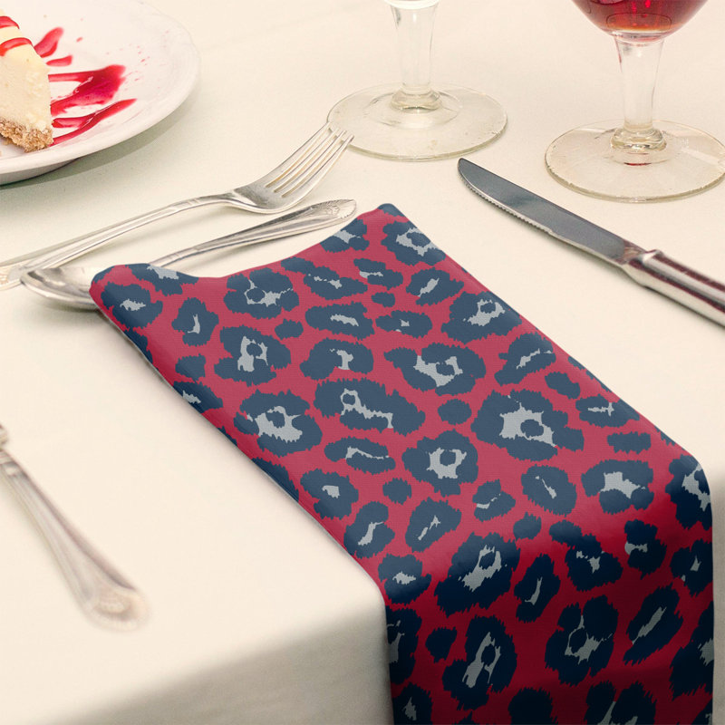 Serviette de table en coton New England, 10 po x 10 po, Rouge/ argent New Century / bleu nautique