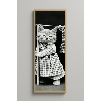 «Cat Laundry», art mural encadré