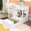Lit superposé simple en bois à six tiroirs avec échelle intégrée, garde-robe et tablettes-332285124