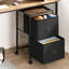 Classeur à 2 tiroirs, classeur mobile pour bureau à domicile de format lettre ou A4, classeur vertical sur roulettes, petit classeur sous bureau
