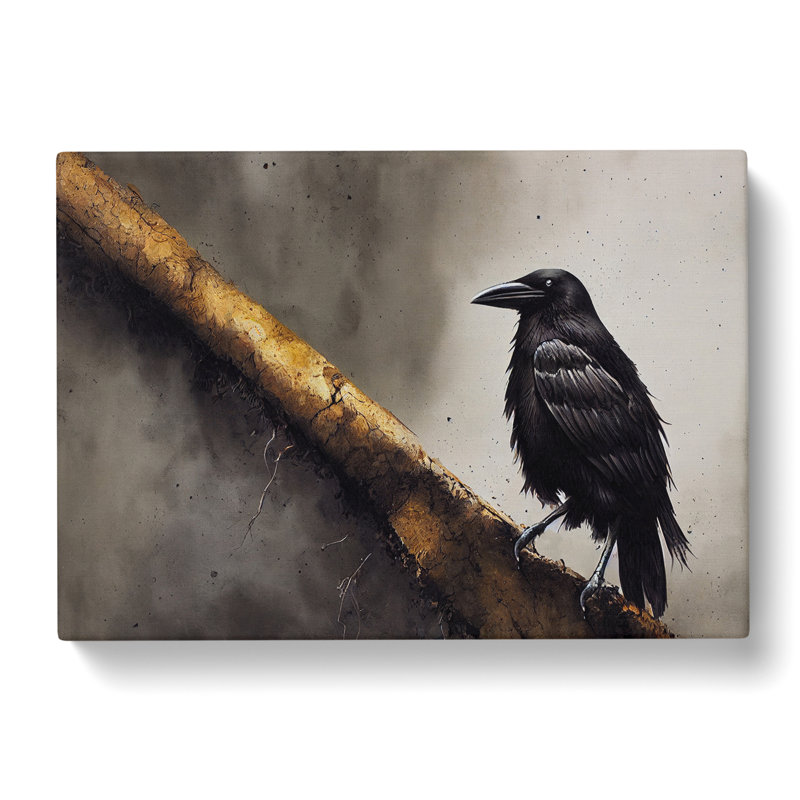 Mysterious Crow Bird - Wrapped Canvas