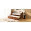 Lit de jour simple avec lit gigogne et 2 espaces de rangement, noyer rembourré à boutons pour pièces fonctionnelles, unités de lit élégantes