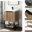 Meuble-lavabo de salle de bain indépendant 24 po avec lavabo en résine