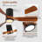 Led Indoor/Outdoor Flush Mount Matte Black Ceiling Fan With Wood Blades, 6-Speed Dc Remote Control-1730151174