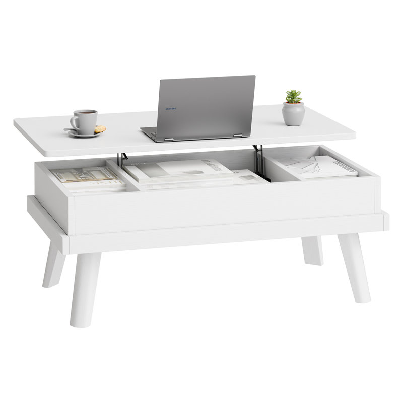 Brierra Lift Top Coffee Table with Storage, White
