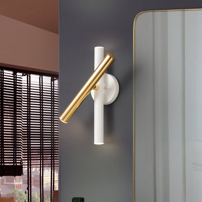 Kuhlmann LED Swing Arm Sconce, Gold/White