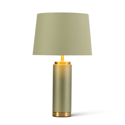 Cylinder 55cm Metal Ceramic look Table Lamp