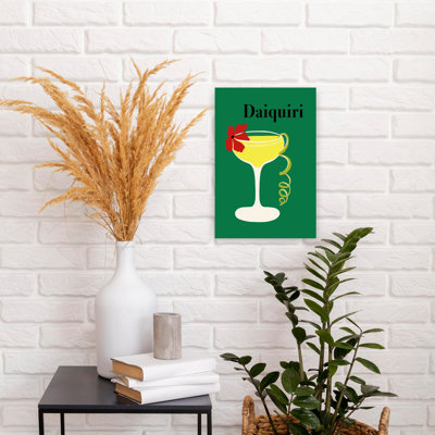 Illustration classique de Daiquiri classique, fleur rétro moderne, art mural