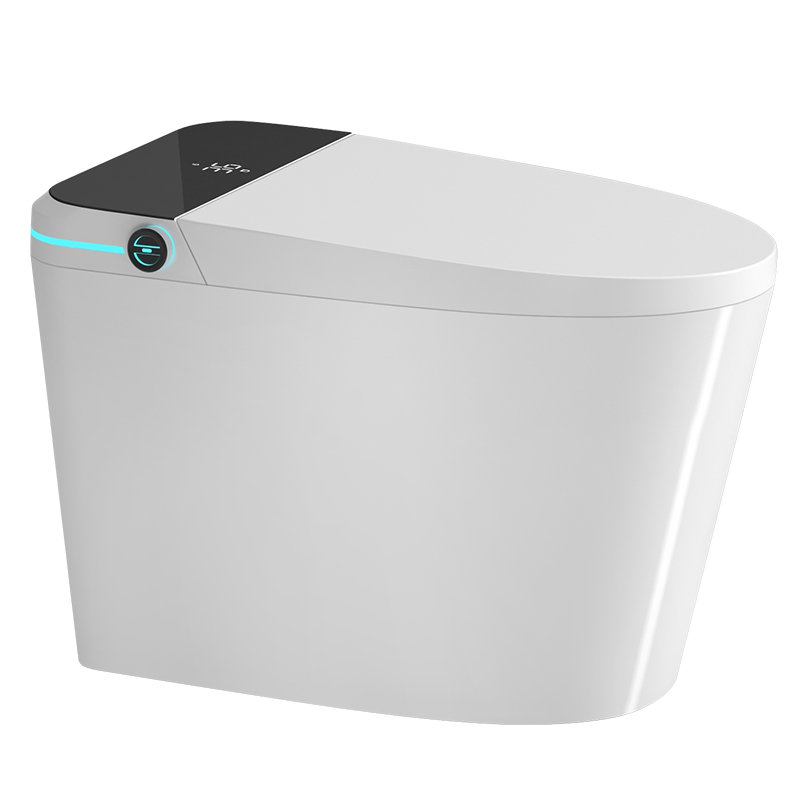 Modern Smart Toilet with Bidet Seat Built-in, Intelligent Toilet  Auto Open/Close Seat, Foot Sensor, LED Display,Night Light, Warm Water & Dryer,White