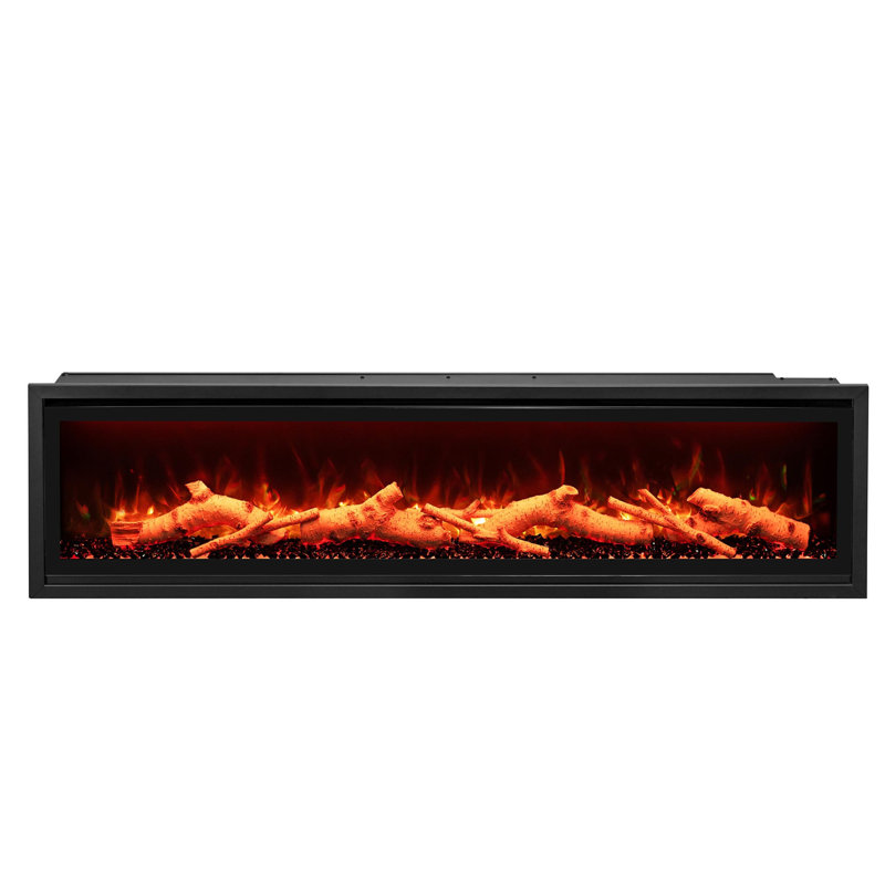 Wrought Studio Recessed Wall Mounted Electric Fireplace, 4.6" H x 65" W x 18.3" D, Gray