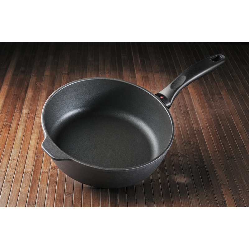 Swiss Diamond 3.2 Quart Nonstick Black Aluminum Saute Pan with Lid