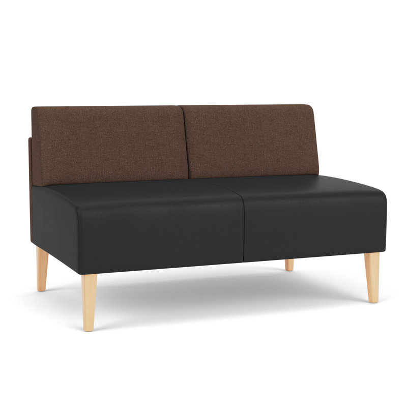 Causeuse sans accoudoirs Luxe Lounge, Bois naturel, Archetype Café / Modène graphite