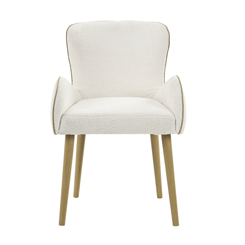 Beige Boucle - chaises d'appoint 2 - Revêtement chic et structure en chêne avec pieds et support en métal - expérience confortable