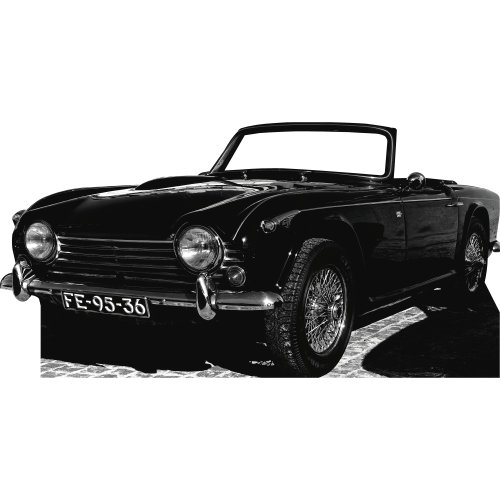 SS11273, 1960, agent secret anglais, espion, bond, puissance, voiture de sport, support en carton découpé debout