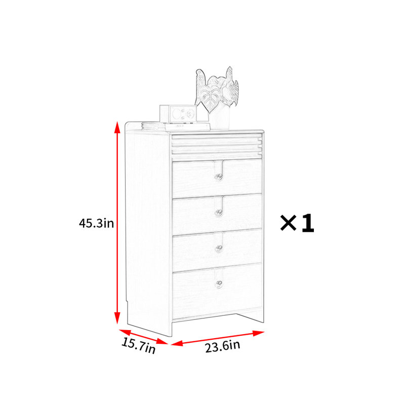 Commode d'appoint nordique de style rétro