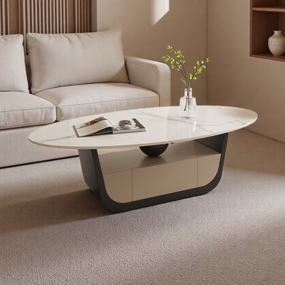 Table basse moderne avec rangement en ardoise