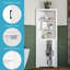 RiverRidge Monroe Tall Corner Bathroom Cabinet Storage Organizer with Doors and an Adjustable Shelf - White