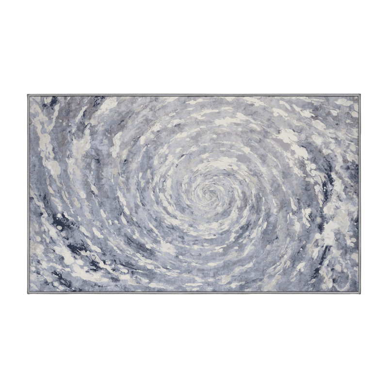 Machine Washable Gray Area Rug, Rectangle 8' x 12'